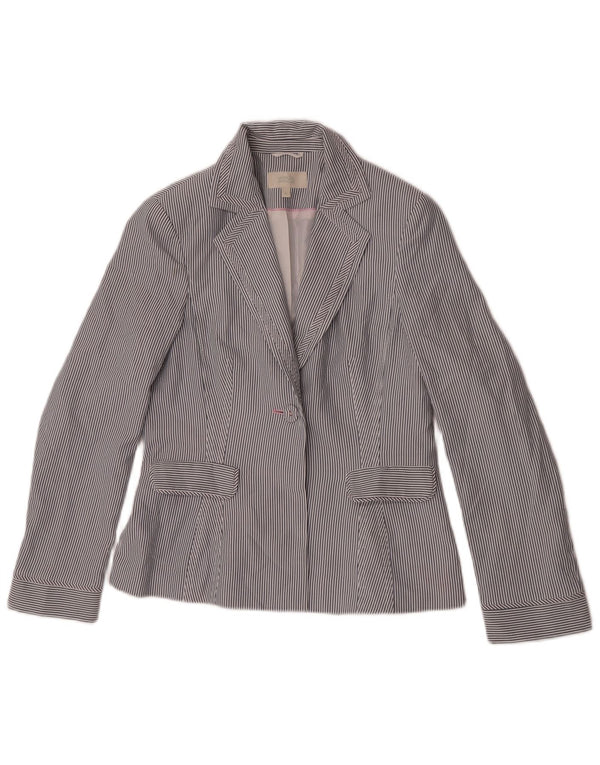 Giacca blazer a 1 bottone Marks & Spencer da donna UK 10 piccolo gessato blu