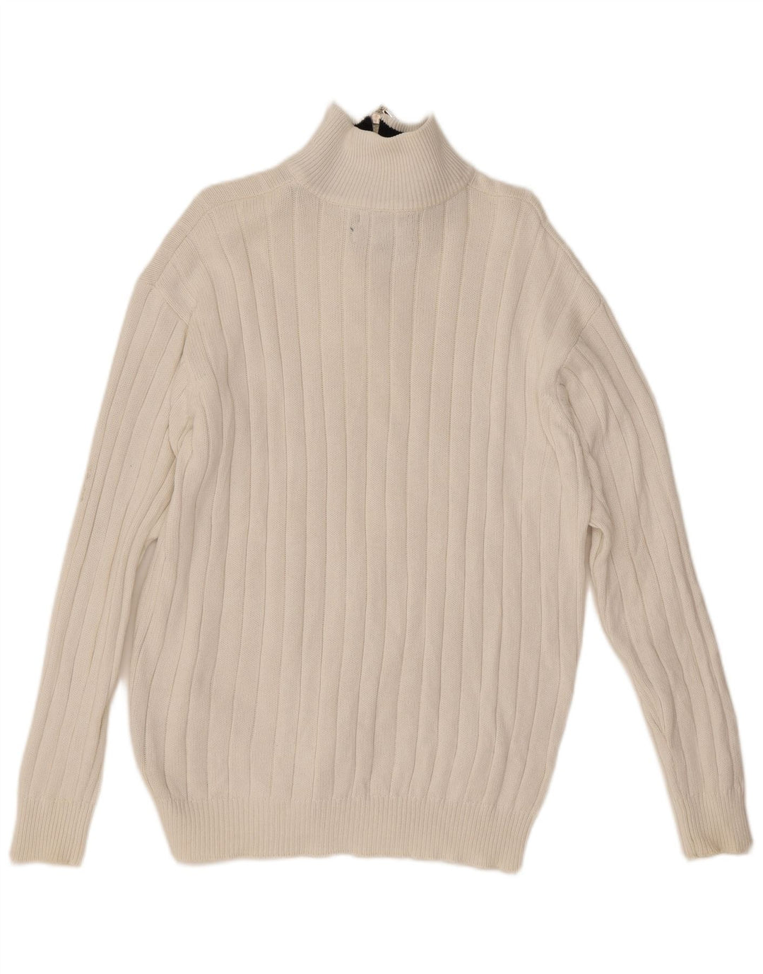 Tommy Hilfiger Uomo Maglione con Zip Collo Maglione Grande Cotone Bianco