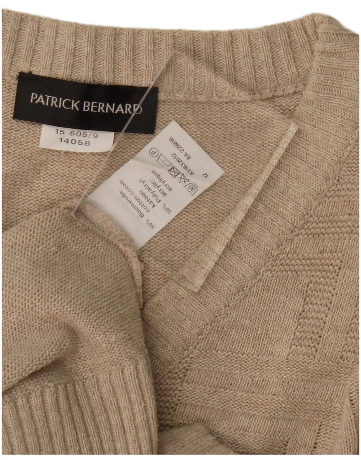 PATRICK BERNARD Canottiera da uomo XL Beige Argyle/Diamond Cotton