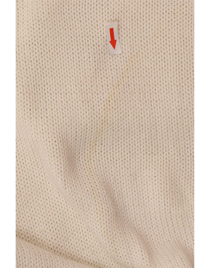 Maglione maglione girocollo da uomo Carrera XL in cotone bianco