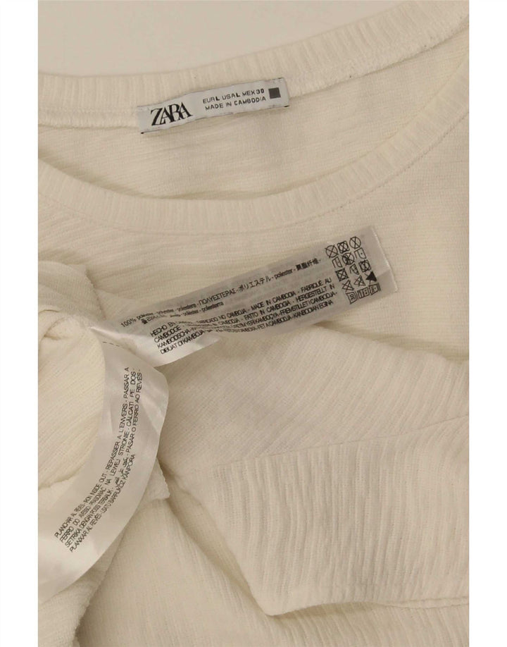 Camicetta da donna Zara Top UK 16 grande poliestere bianco