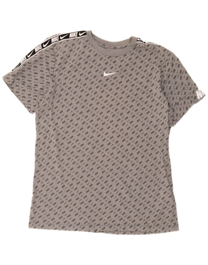 T-shirt grafica da uomo Nike Top in cotone maculato grigio medio