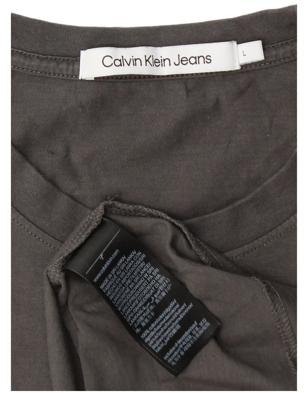 CALVIN KLEIN JEANS T-shirt grafica da uomo Top grande in cotone grigio