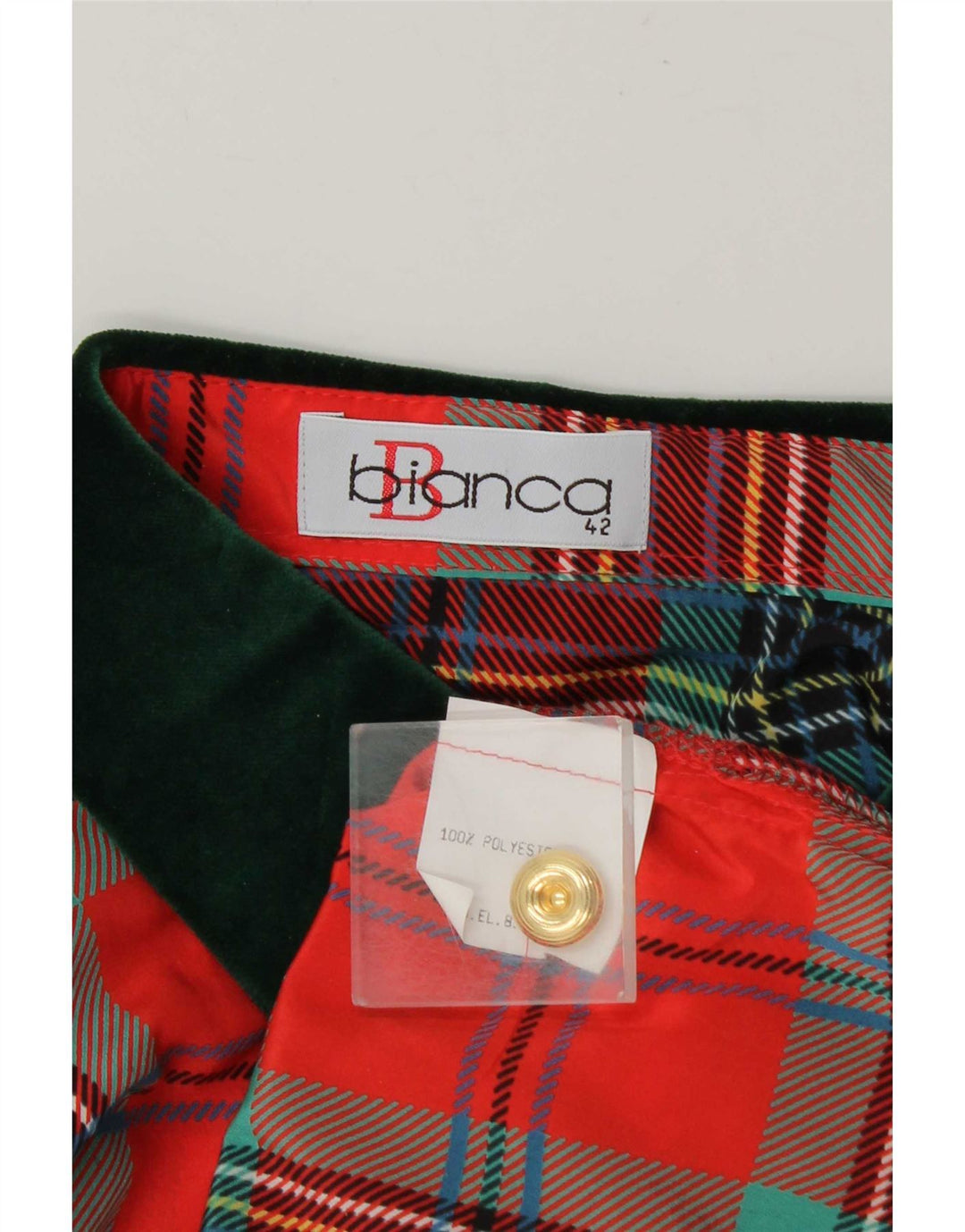 Camicia da donna vestibilità ampia Bianca IT 42 Poliestere a quadri rosso medio