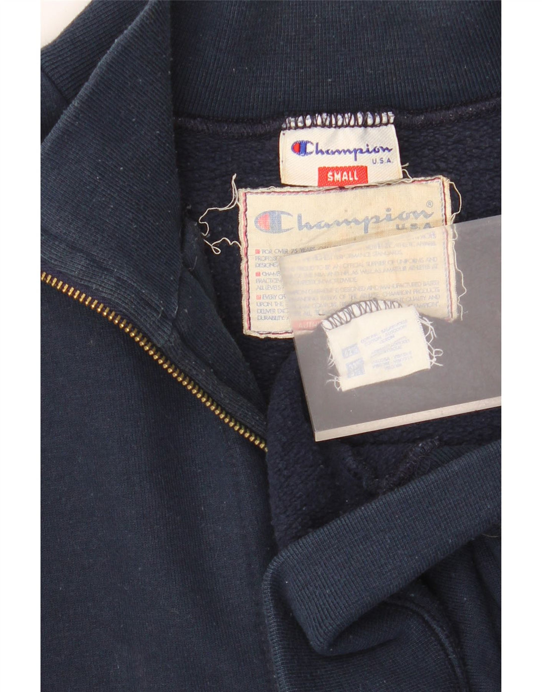 Felpa da donna oversize con collo e zip CHAMPION, taglia UK 10, piccola, blu navy