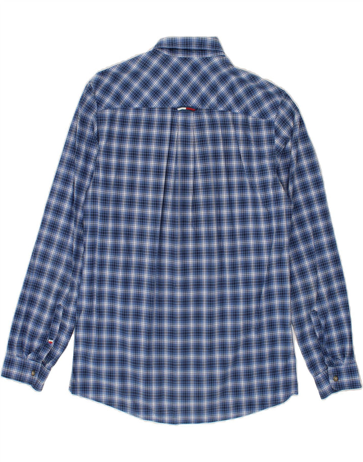 TOMMY HILFIGER Mens Regular Fit Shirt Medium Blue Check Cotton Vintage Tommy Hilfiger and Second-Hand Tommy Hilfiger from Messina Hembry 