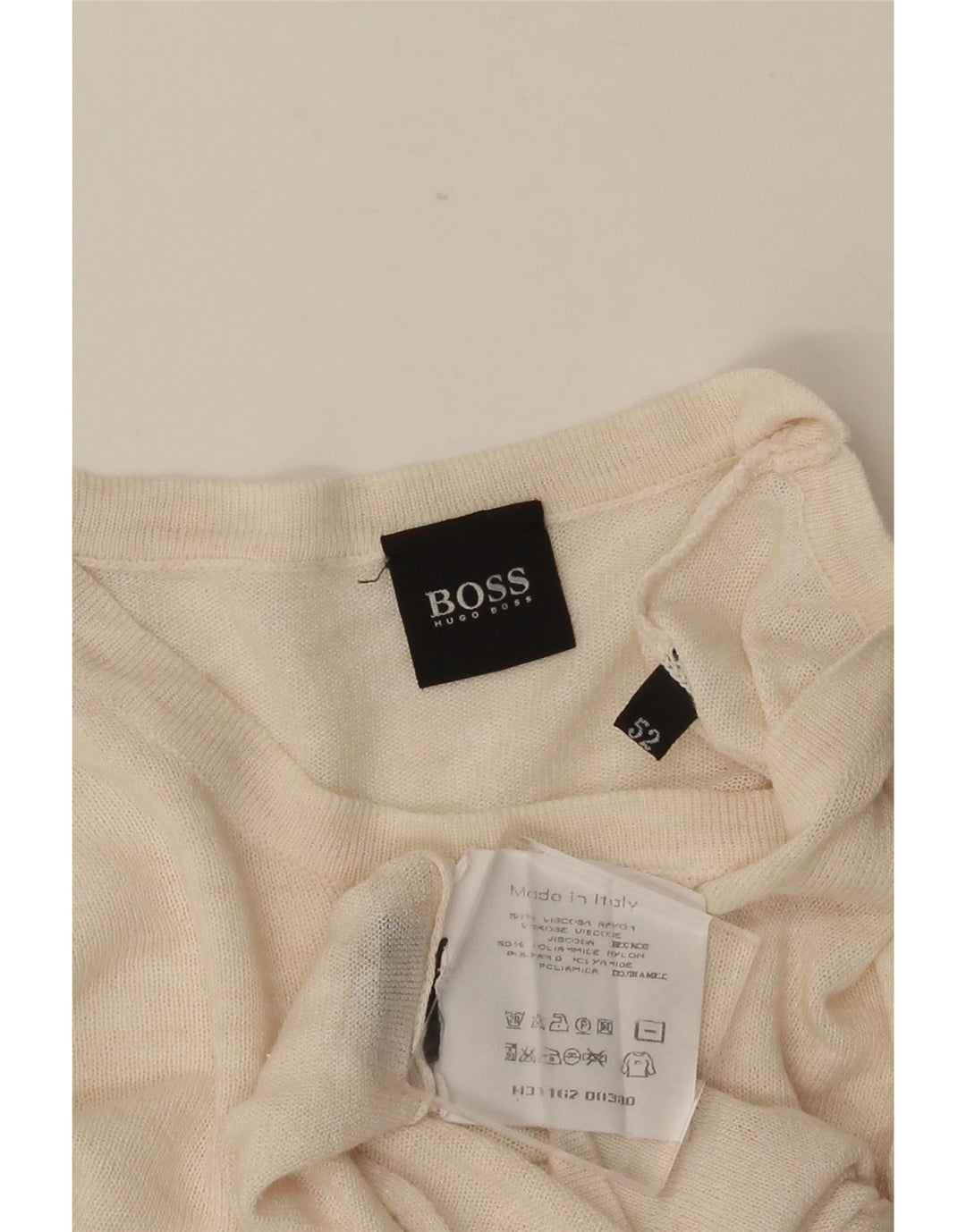 T-shirt da uomo HUGO BOSS IT 52 Large Beige in viscosa
