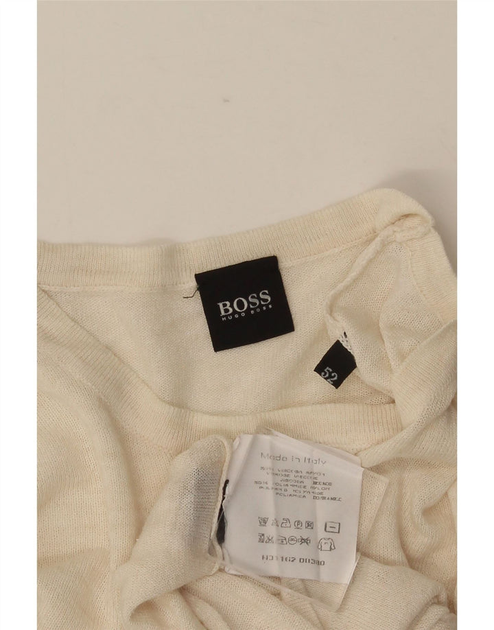 T-shirt da uomo HUGO BOSS IT 52 Large Beige in viscosa