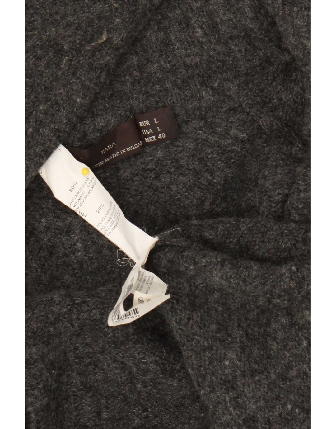 Maglione cardigan da uomo Zara grande in lana grigia
