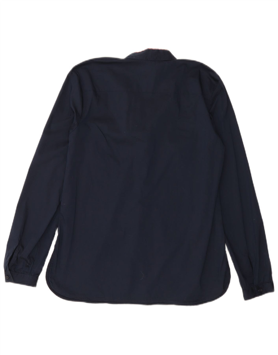 BENETTON Camicetta a maniche lunghe con allacciatura sul davanti da donna UK 10 Small Blu Navy