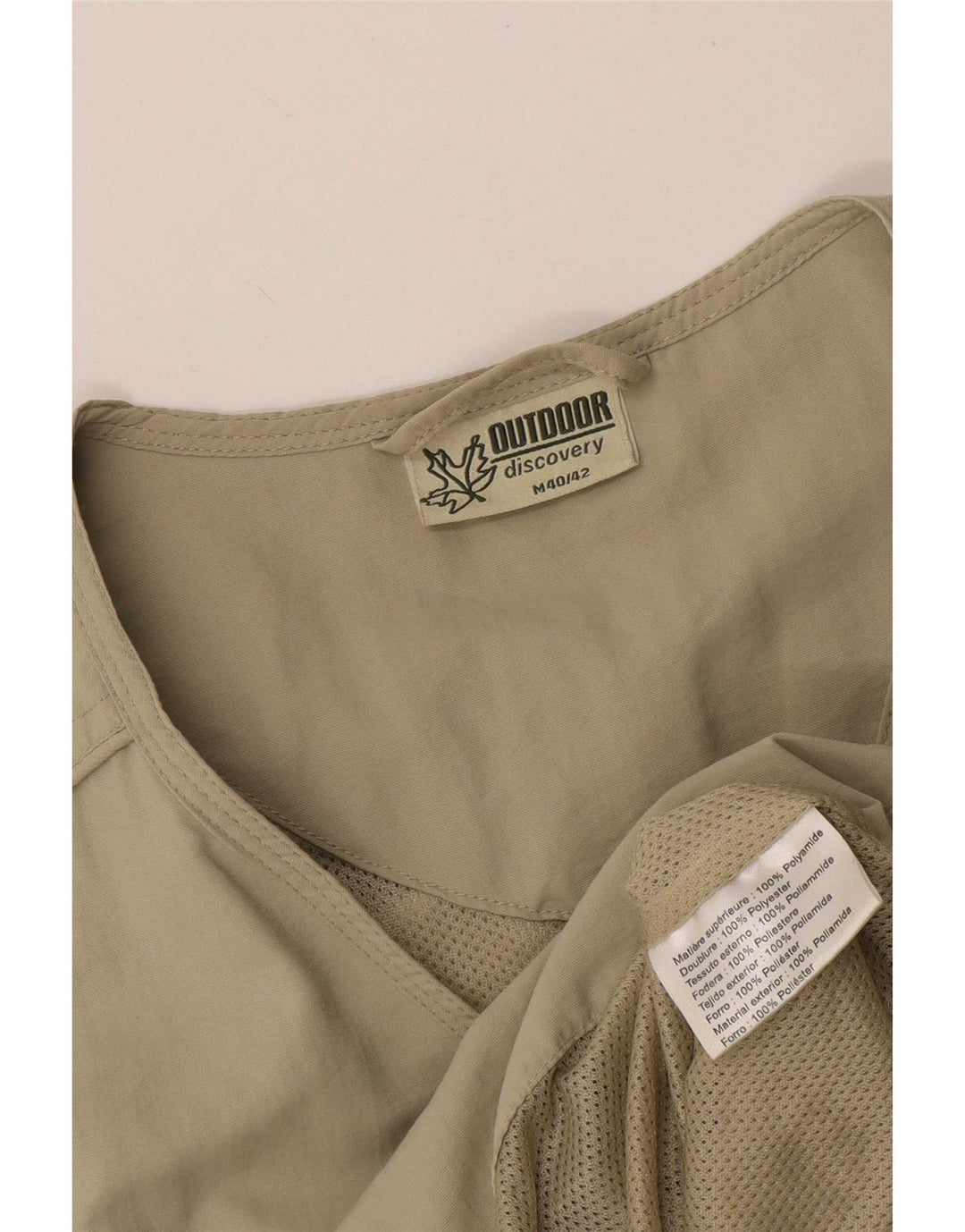 Gilet pratico da uomo vintage UK 40/42 Poliestere beige medio