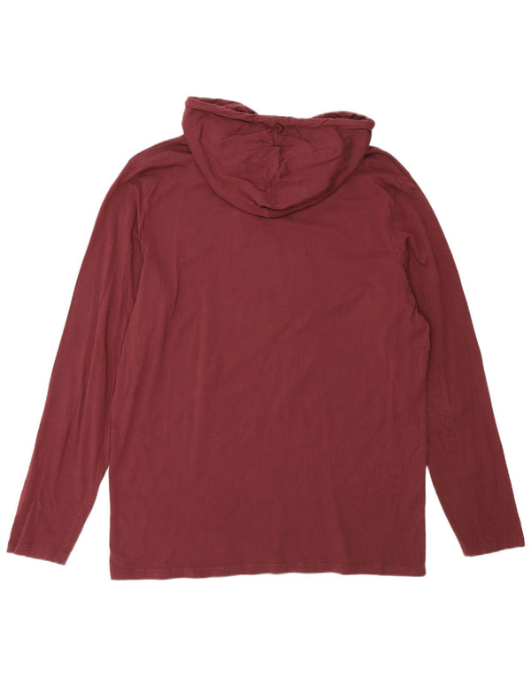 Jack & Jones Top grafico da uomo con cappuccio manica lunga 2XL Borgogna
