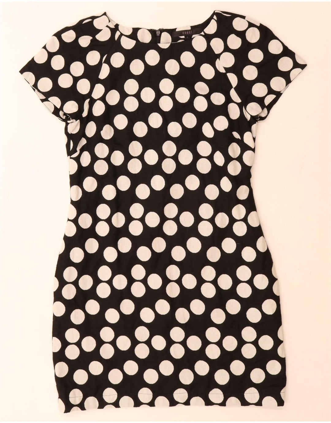 Abito tubino da donna Coast UK 8 piccolo cotone nero a pois
