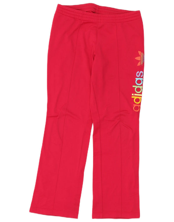 Pantaloni da tuta con grafica ADIDAS da donna UK 12 Poliestere rosa medio
