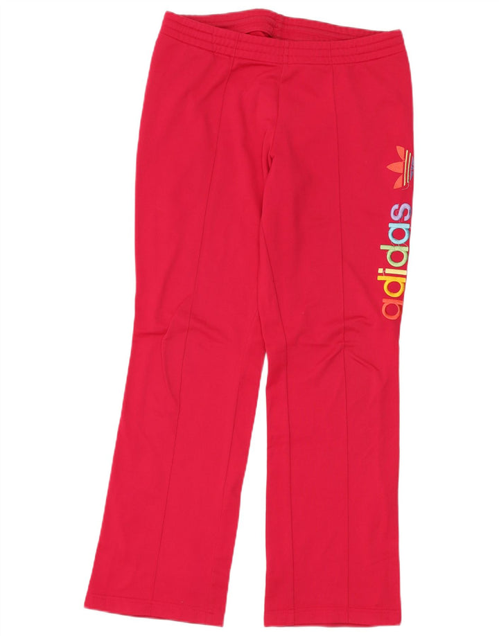 Pantaloni da tuta con grafica ADIDAS da donna UK 12 Poliestere rosa medio