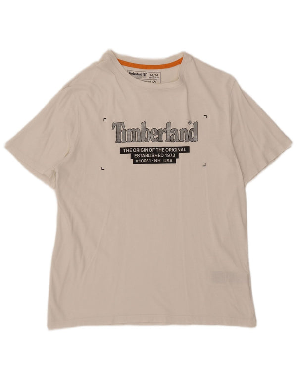 T-shirt grafica da uomo Timberland Top in cotone bianco medio