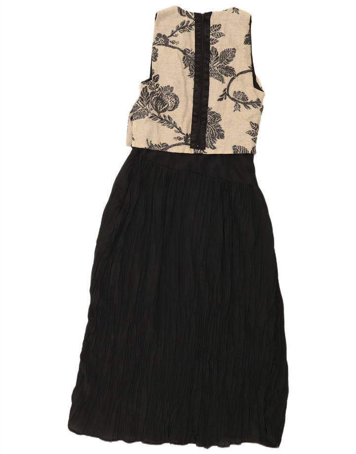 Abito lungo senza maniche vintage da donna IT 42 Colorblock bianco medio
