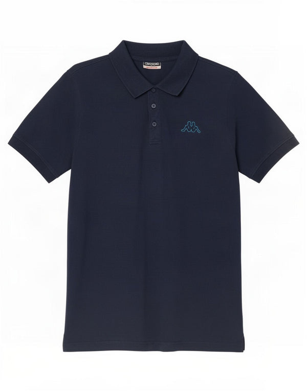 Polo Kappa Uomo Media Cotone Blu Navy
