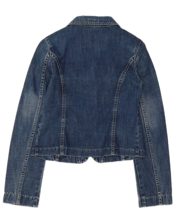 Giacca blazer in denim a 2 bottoni per ragazze Benetton 11-12 anni XL in cotone blu