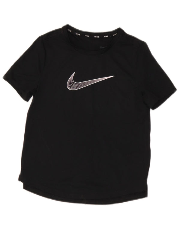 T-shirt grafica Nike da bambino Dri Fit Graphic 8-9 anni piccola in poliestere nero