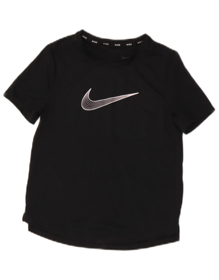 T-shirt grafica Nike da bambino Dri Fit Graphic 8-9 anni piccola in poliestere nero