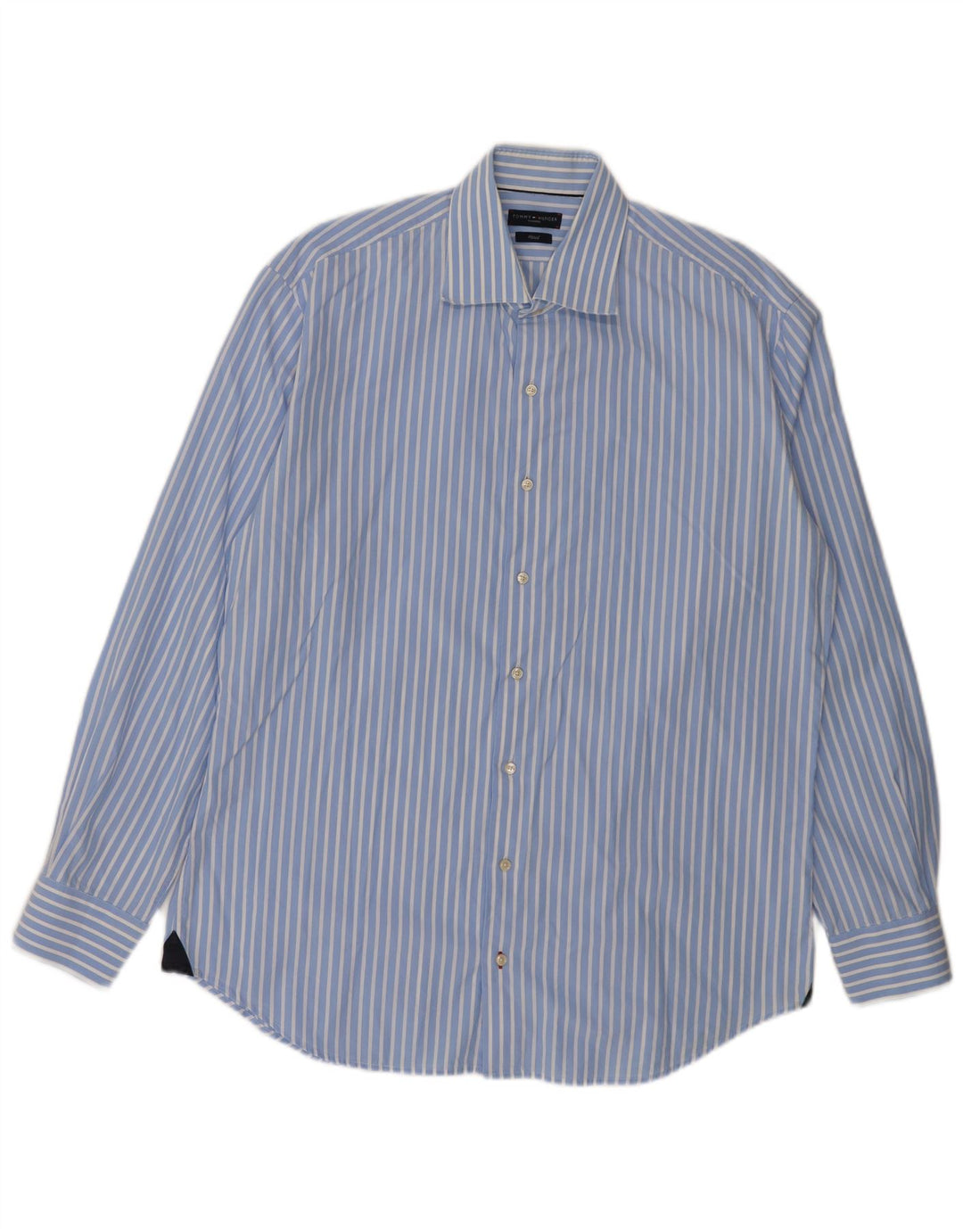 Camicia aderente da uomo Tommy Hilfiger taglia 43 grande cotone a righe blu