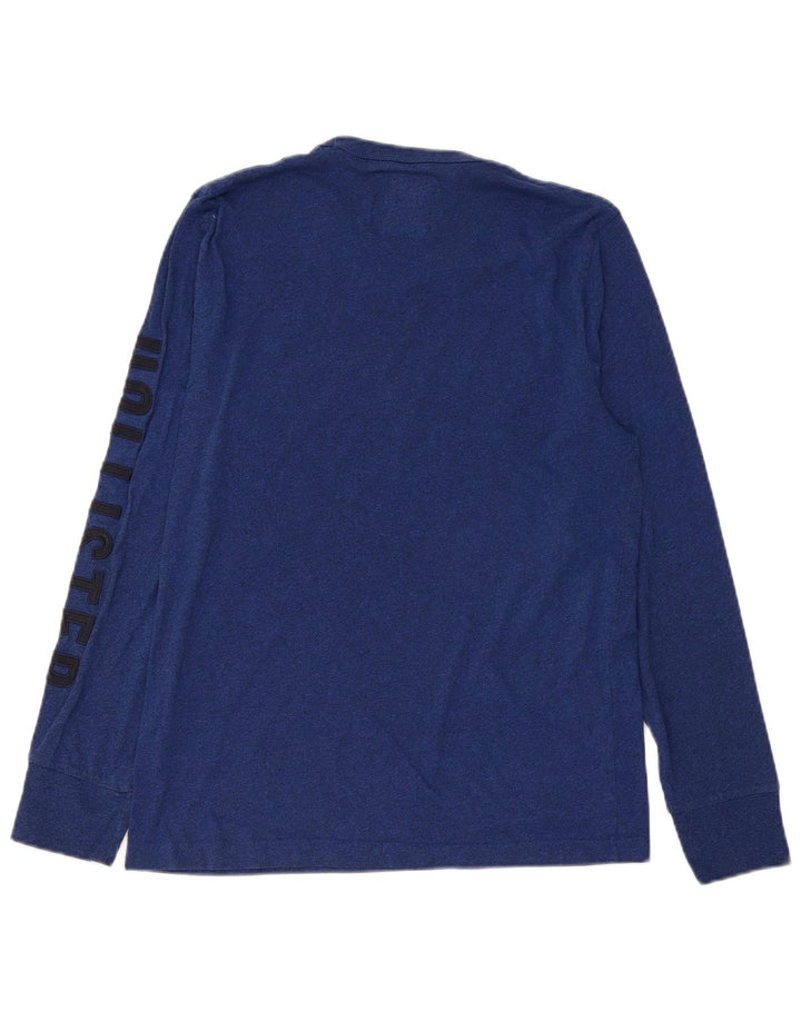 Hollister Top grafico da uomo a maniche lunghe medio blu navy screziato