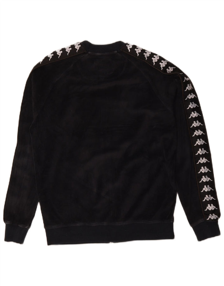 Giacca da ginnastica oversize con grafica Kappa da donna UK 14 media nera