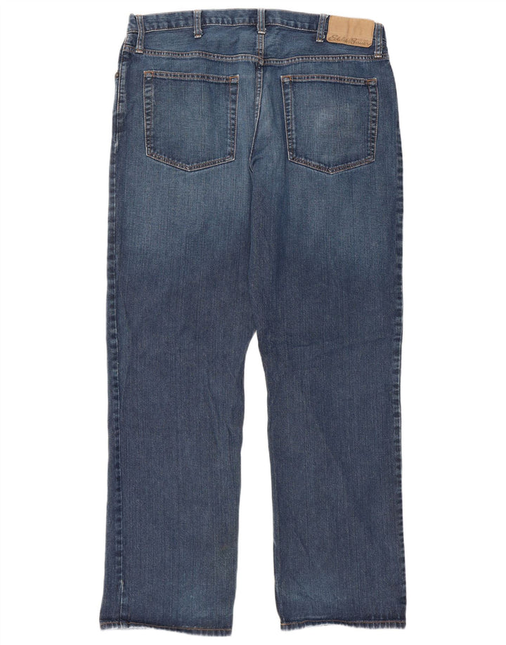 Jeans dritti da uomo con vestibilità rilassata Eddie Bauer W38 L34 cotone blu