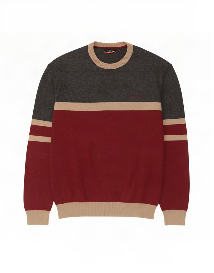 Maglione maglione girocollo da uomo Pierre Cardin medio multicolore