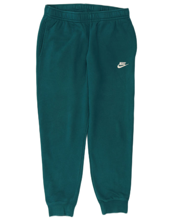 NIKE Womens Tracksuit Trousers Joggers UK 12 Medium  Green Cotton