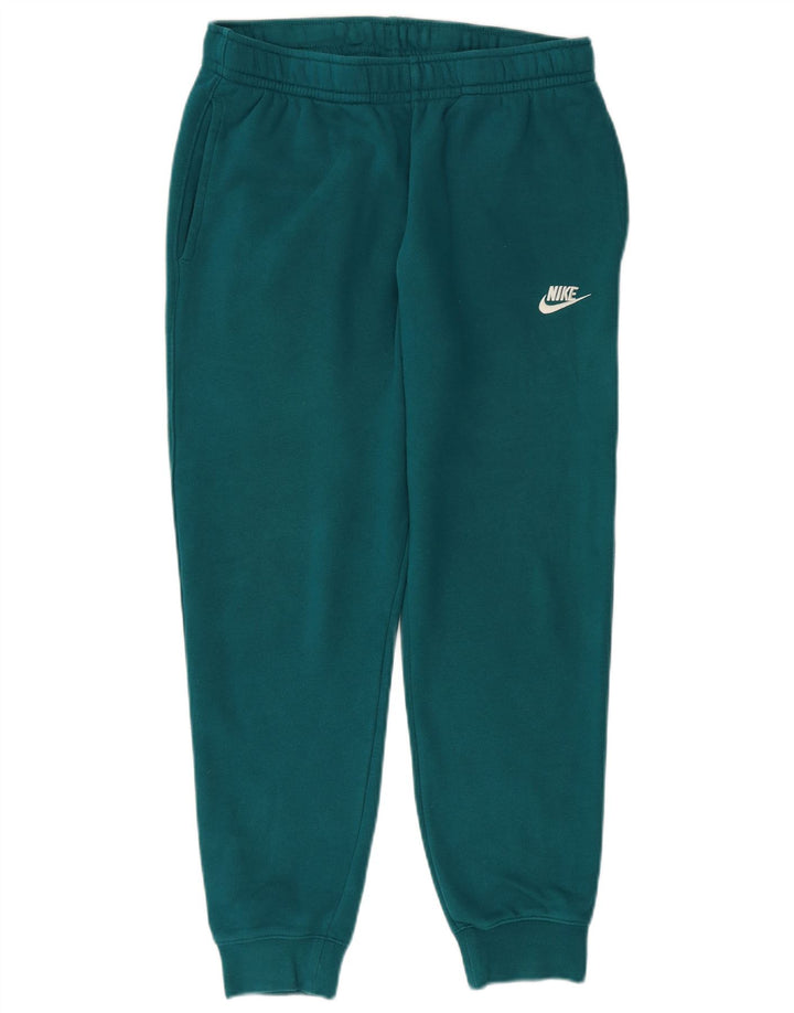 NIKE Womens Tracksuit Trousers Joggers UK 12 Medium  Green Cotton