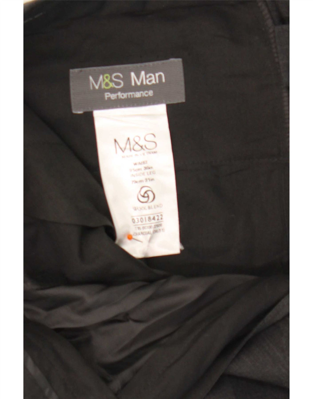 Pantaloni da abito dritti da uomo Marks & Spencer W36 L31 poliestere grigio