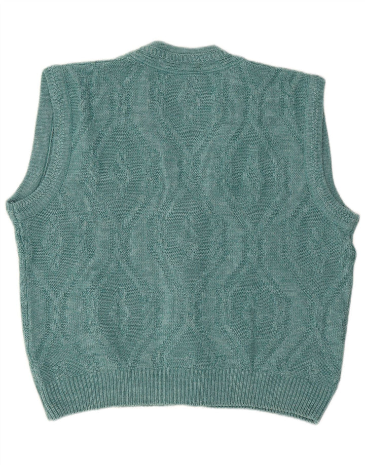 Maglione cardigan senza maniche da uomo Claude De Pierre IT 48/50 Blu medio