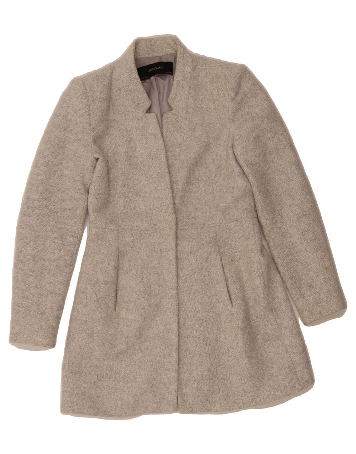 ZARA Womens Open Overcoat UK 10 Small Grey Vintage Zara and Second-Hand Zara from Messina Hembry 