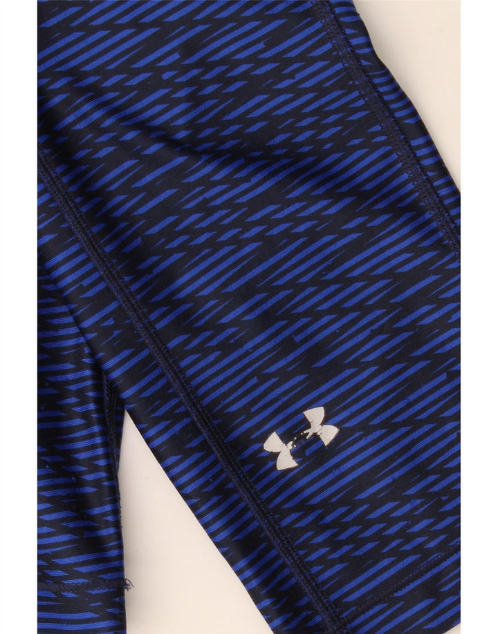 UNDER ARMOUR Leggings Capri da donna UK 14 Medio Blu Navy geometrico