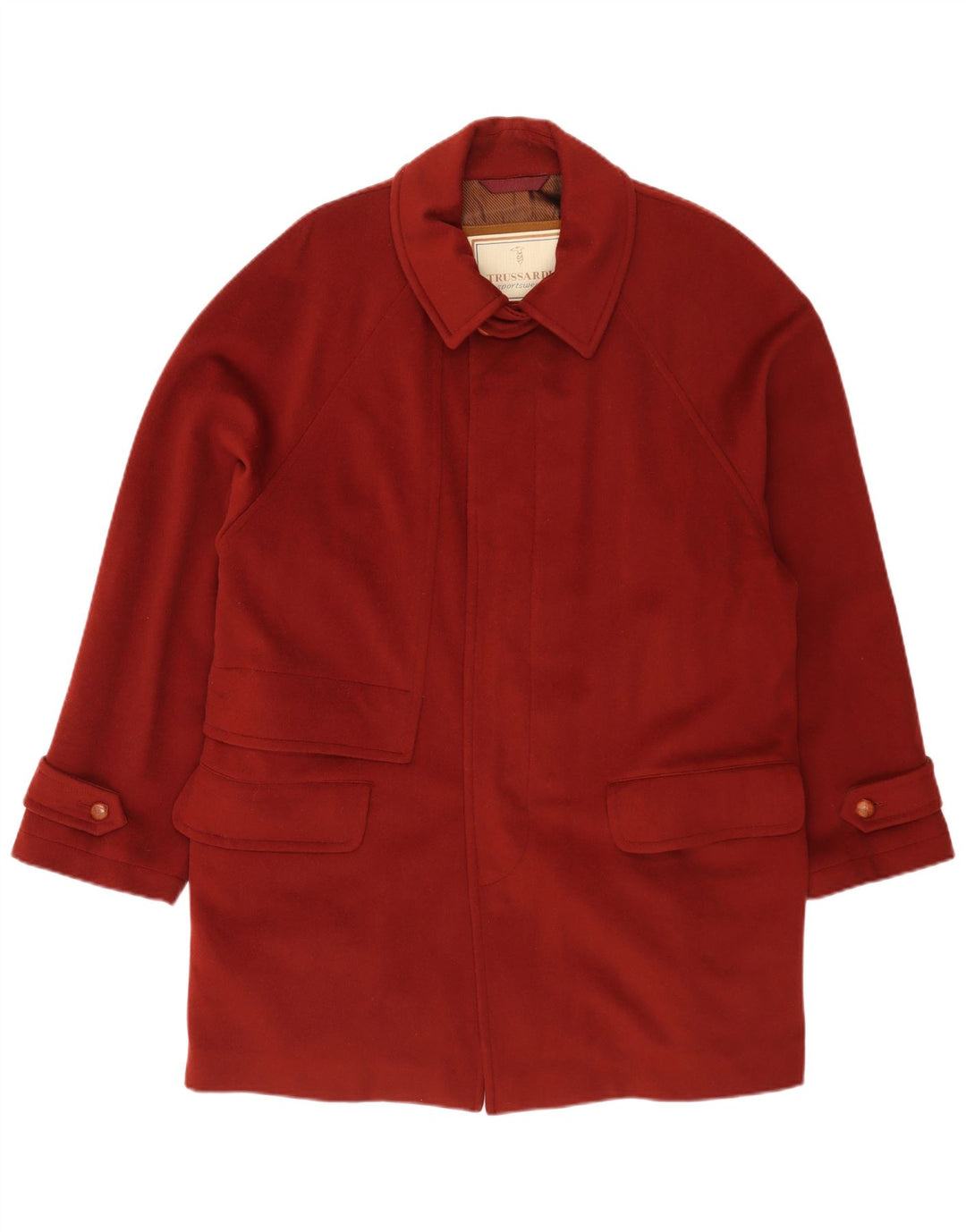 Cappotto Uomo Trussardi IT 48 Medio Bordeaux Lana Vergine