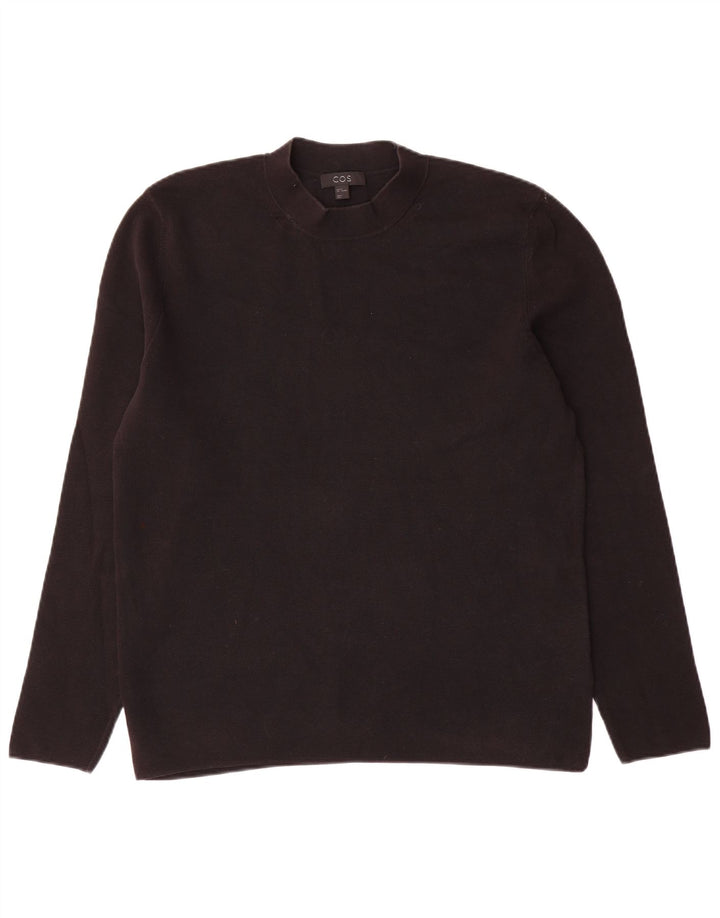 Maglione maglione collo alto da donna Cos UK 14 cotone nero medio