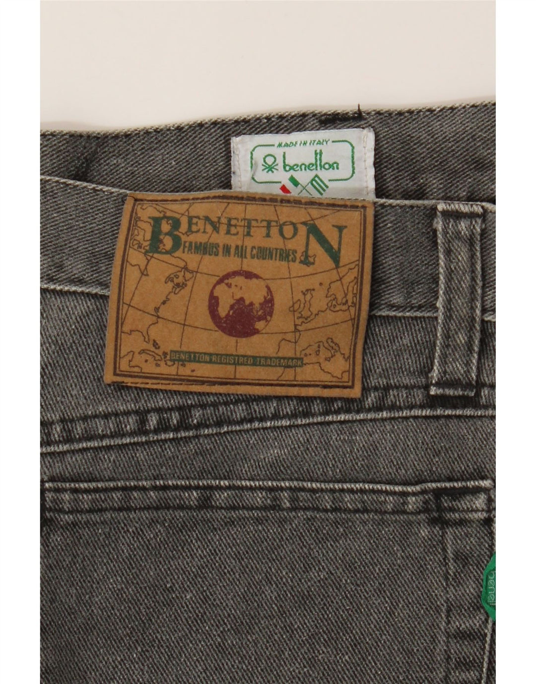 BENETTON Womens Denim Skirt W30 Medium Grey Cotton Vintage Benetton and Second-Hand Benetton from Messina Hembry 