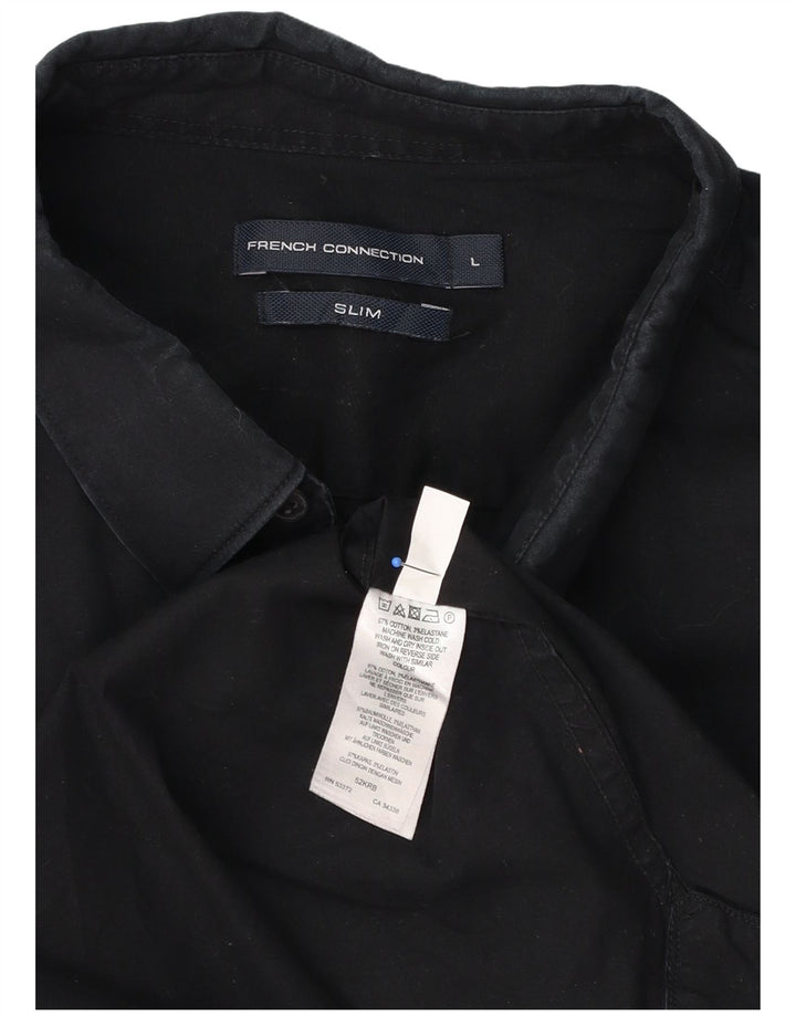 Camicia slim da uomo French Connection grande in cotone blu navy