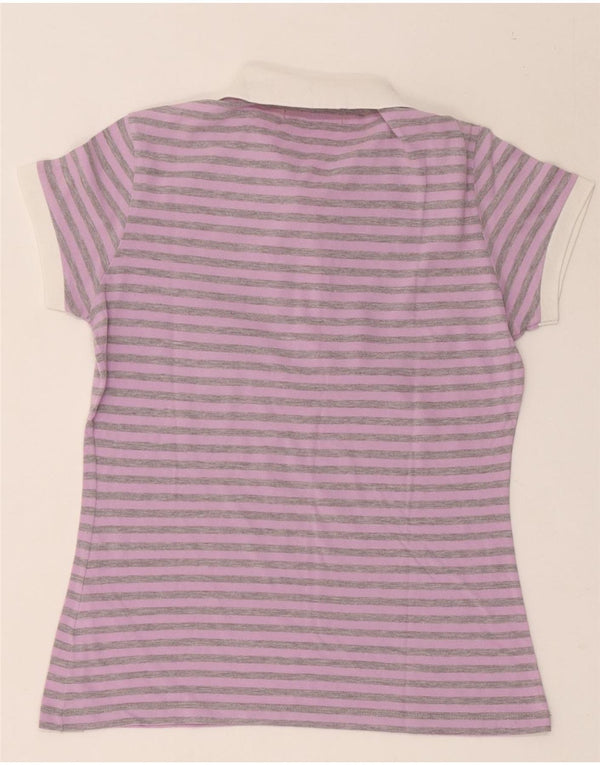 Polo da donna Converse UK 12 cotone a righe viola medio