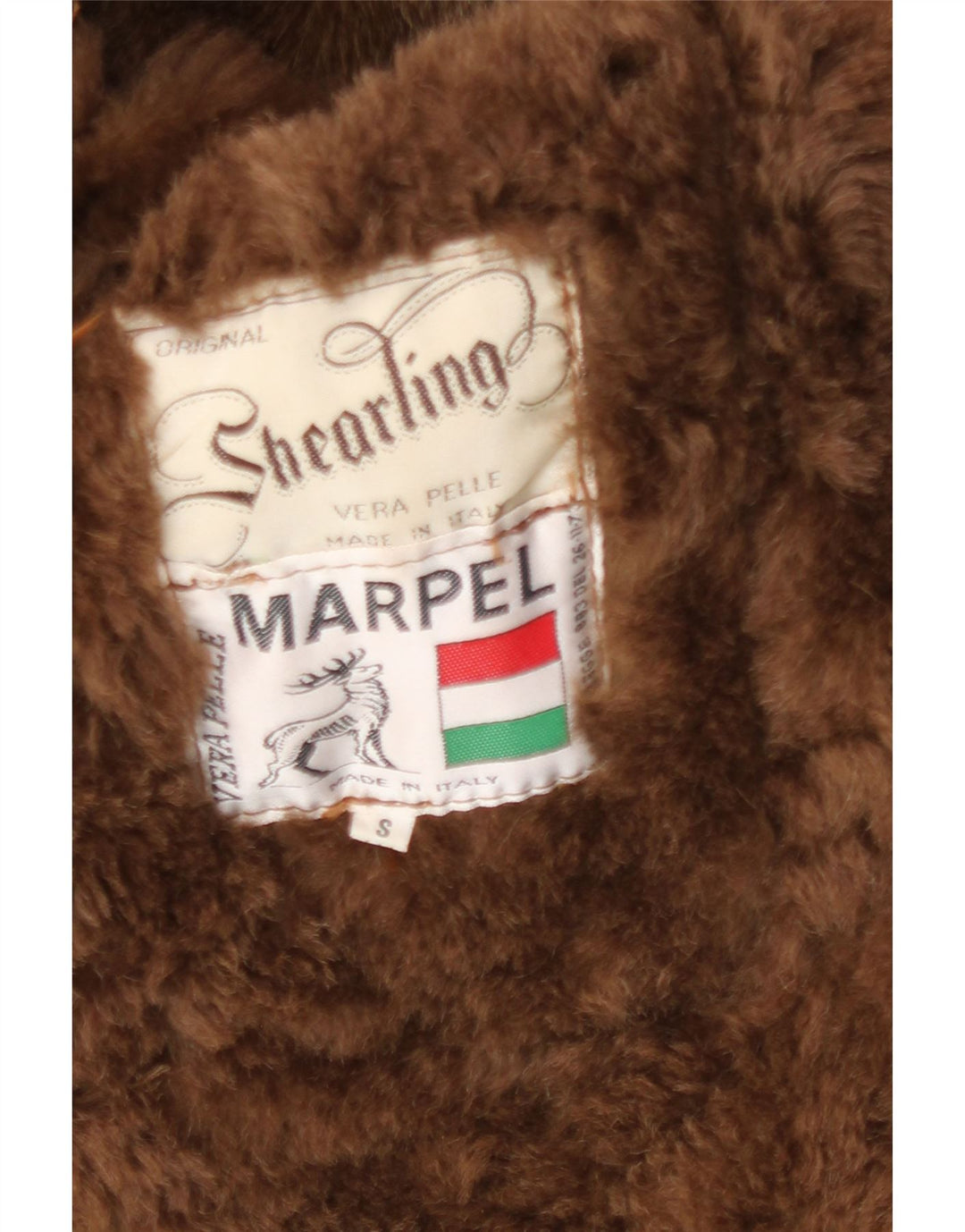 Giacca in shearling da uomo Marpel UK 36 Piccolo shearling marrone