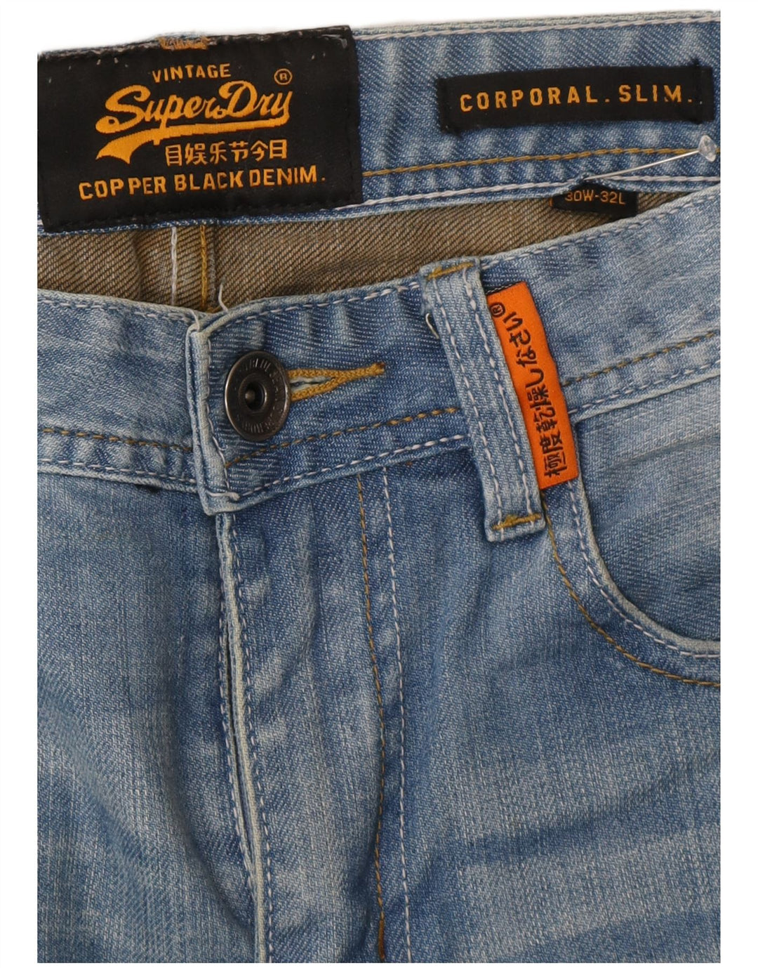 Jeans uomo corporal slim Superdry W30 L32 cotone blu