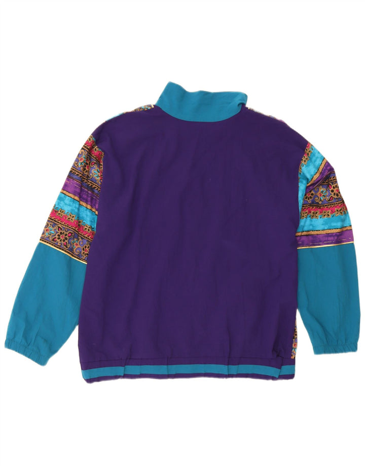 Giacca da tuta da donna vintage UK 16 grande blocco di colori multicolore