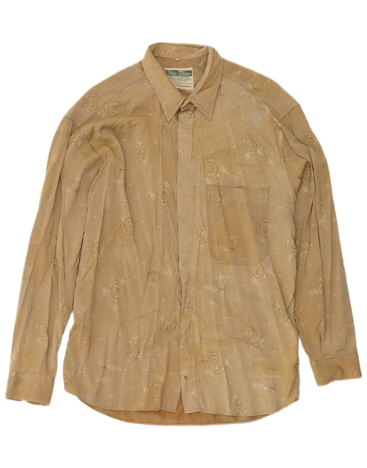 Camicia da uomo con motivo astratto Mac Fashion, grande, beige