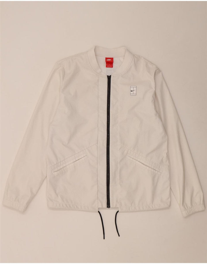 Giacca superiore della tuta da uomo Nike, nylon color block bianco medio