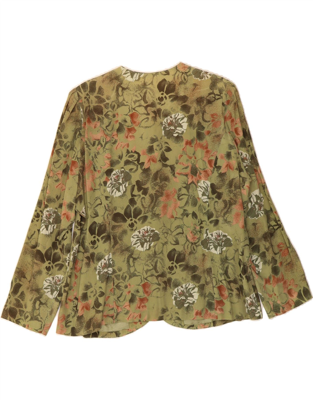 ELENA MIRO Womens 4 Button Blazer Jacket IT 45 Large Khaki Floral Acetate Vintage ELENA MIRO and Second-Hand ELENA MIRO from Messina Hembry 