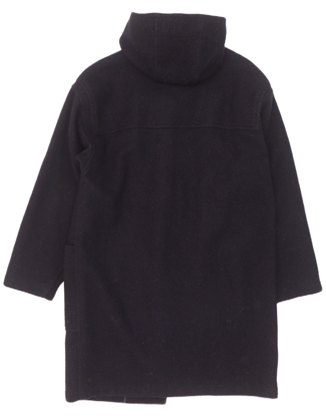 Montgomery vintage da uomo con cappuccio IT 50 grande in lana vergine blu navy