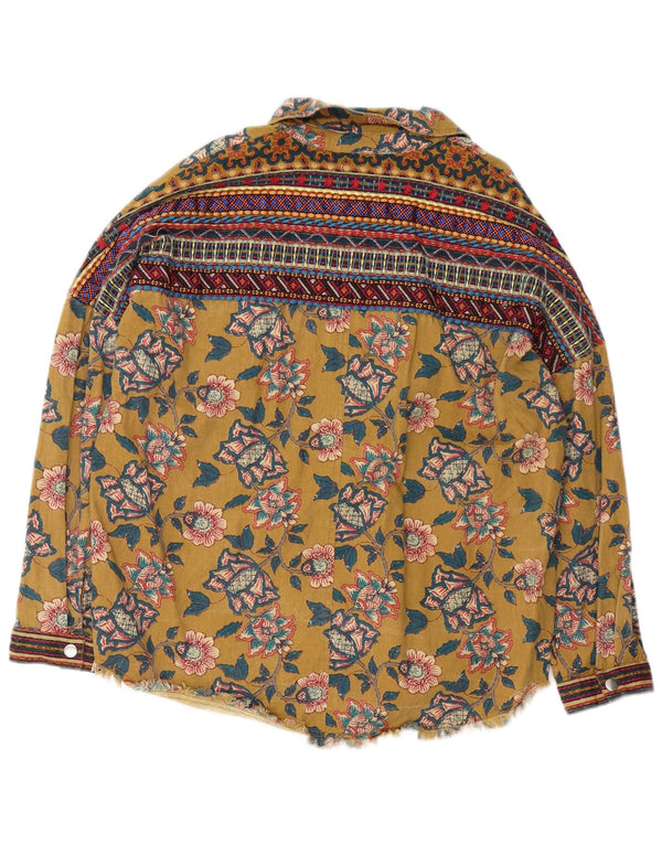 Camicia oversize da donna Zara UK 10 Small Khaki Floral