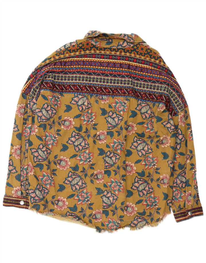 Camicia oversize da donna Zara UK 10 Small Khaki Floral